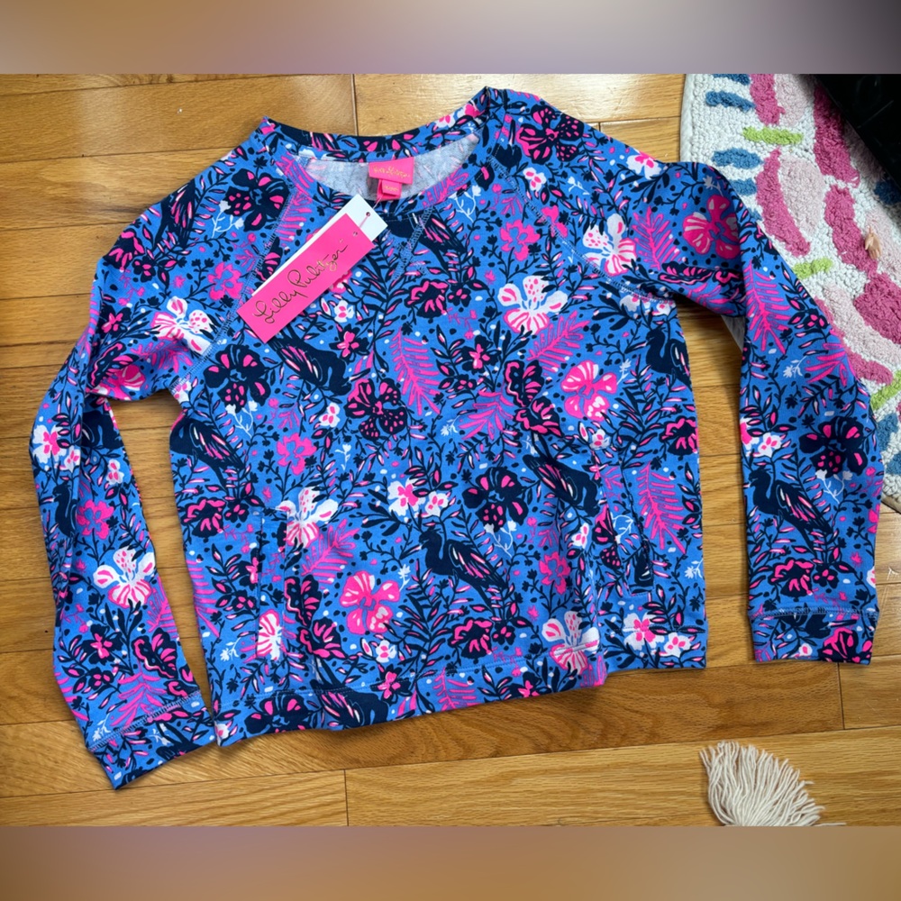 Lilly Pulitzer mini emmaline pullover nice blue Birds Eye view